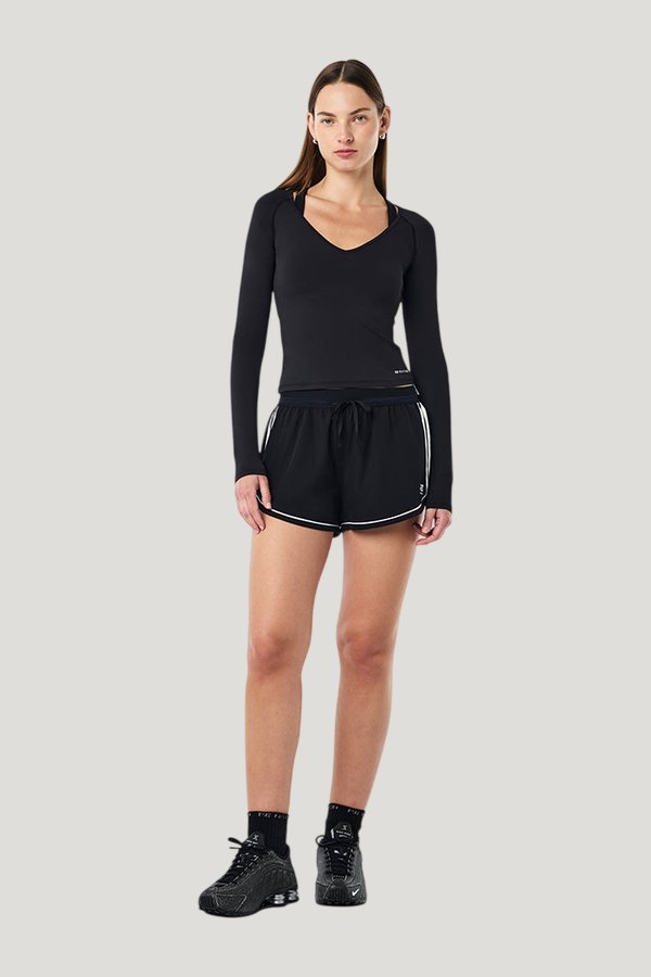 Foundation V Neck Long Sleeve Top — model front