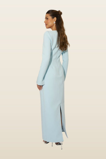 Framed Neckline Maxi Dress — model back