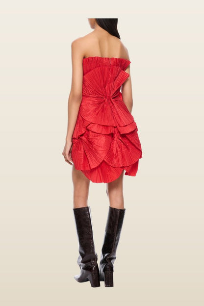 80's Red Pleated Mini Dress — carry 4