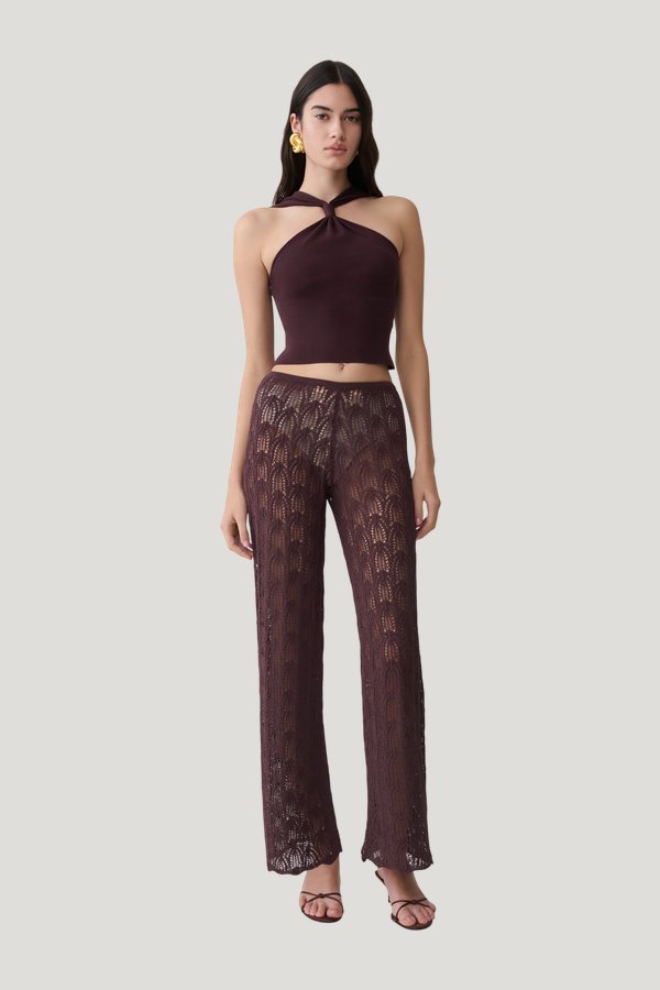 Glinda Crochet Pants — model front