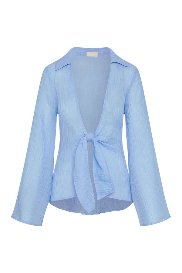 Grenada Tunic - Sky Crinkle Linen — packshot