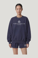 H&W Crest Embroidered Crewneck — model side