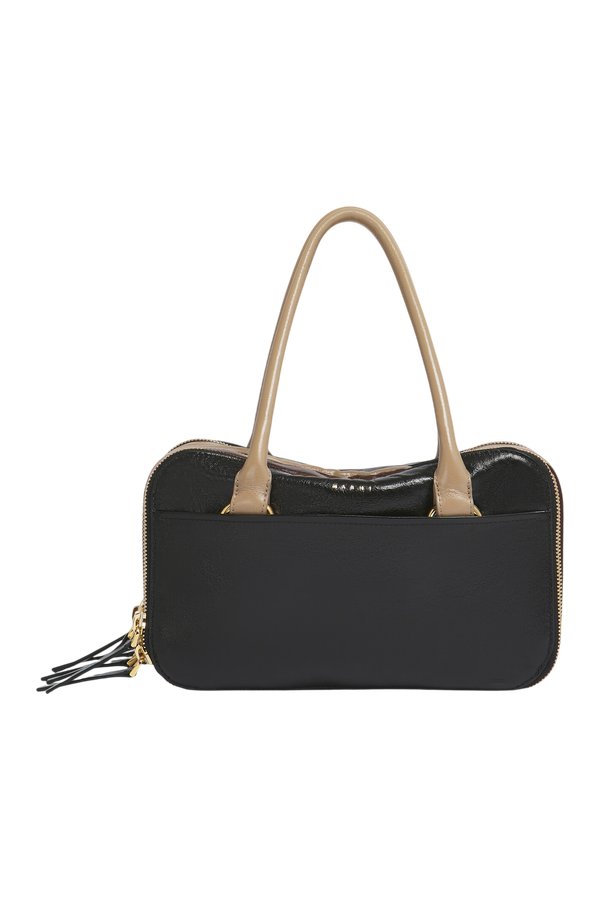 Black, brown and taupe leather small Boxyne bag — packshot