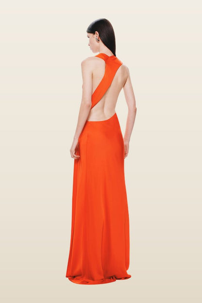 The Harlow Satin Dress — model back