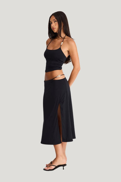 Hazel Midi Skirt — model side