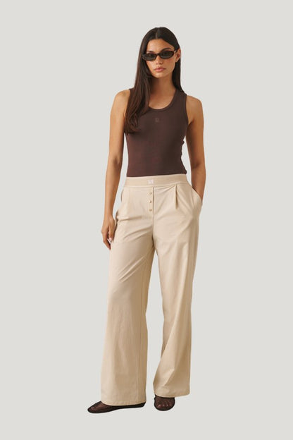 The Everyday Trousers - Stone — model front