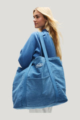 Denim Patch Tote - Vintage — model front