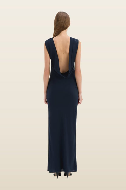 Isla Cowl Back Gown — model back