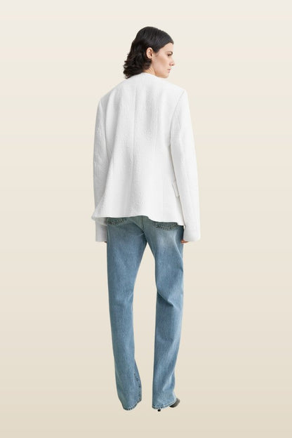 Jacquard cotton jacket optic — model back