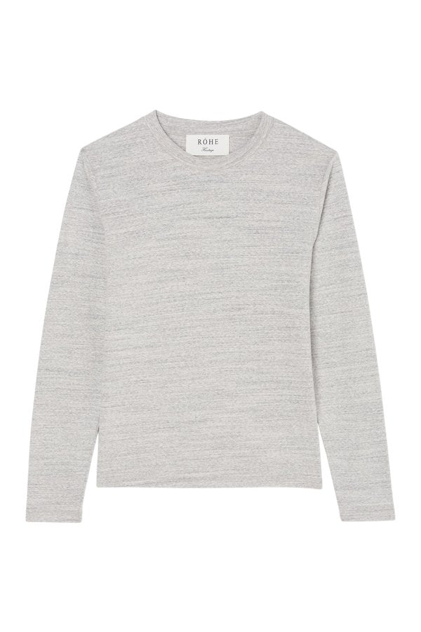 Japanese mouliné jersey long sleeve | grey mouliné — packshot
