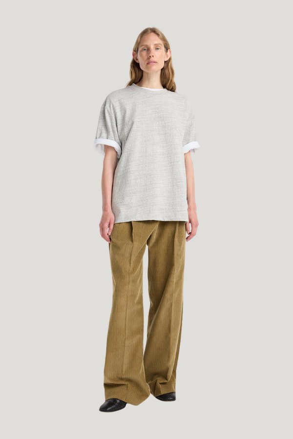 Japanese mouliné jersey t-shirt | grey mouliné — model front