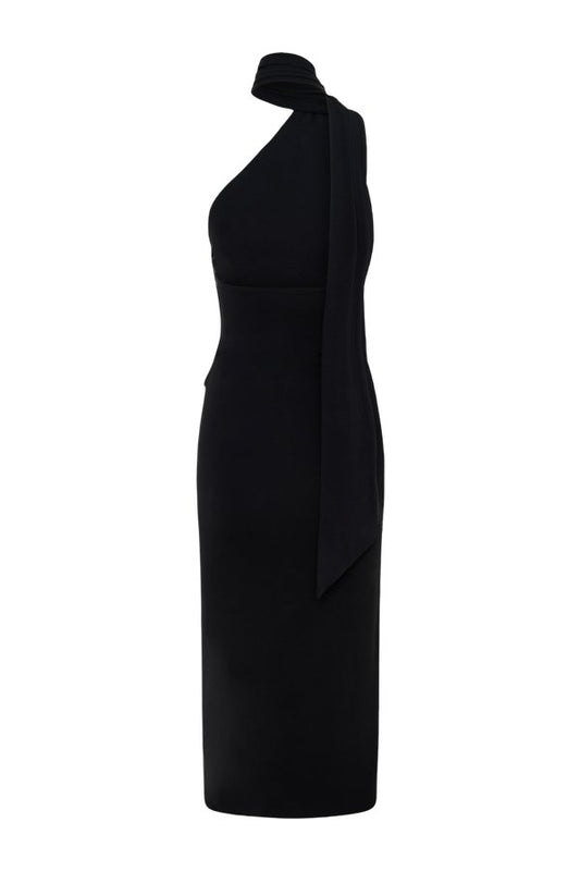 Jemma One Shoulder Tie Midi Dress — packshot