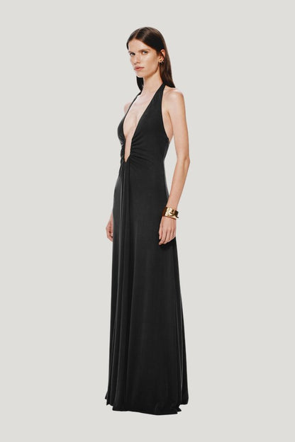 The Jennifer Cupro Dress — model side