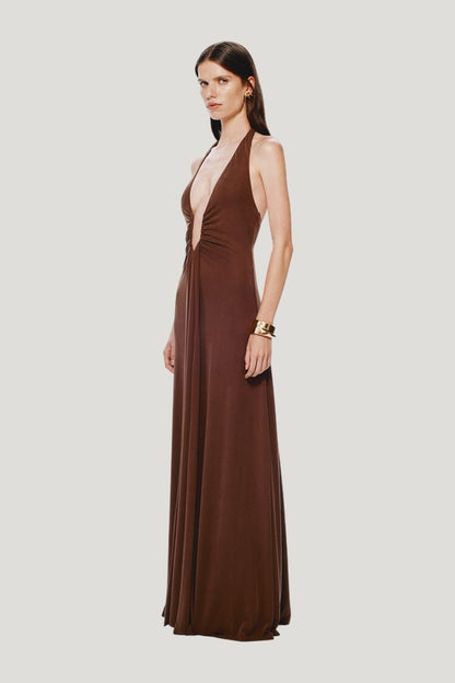 The Jennifer Cupro Dress — model side