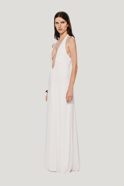 The Jennifer Cupro Dress — model side