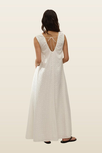 Juana Maxi Dress Valentina Broderie — model back