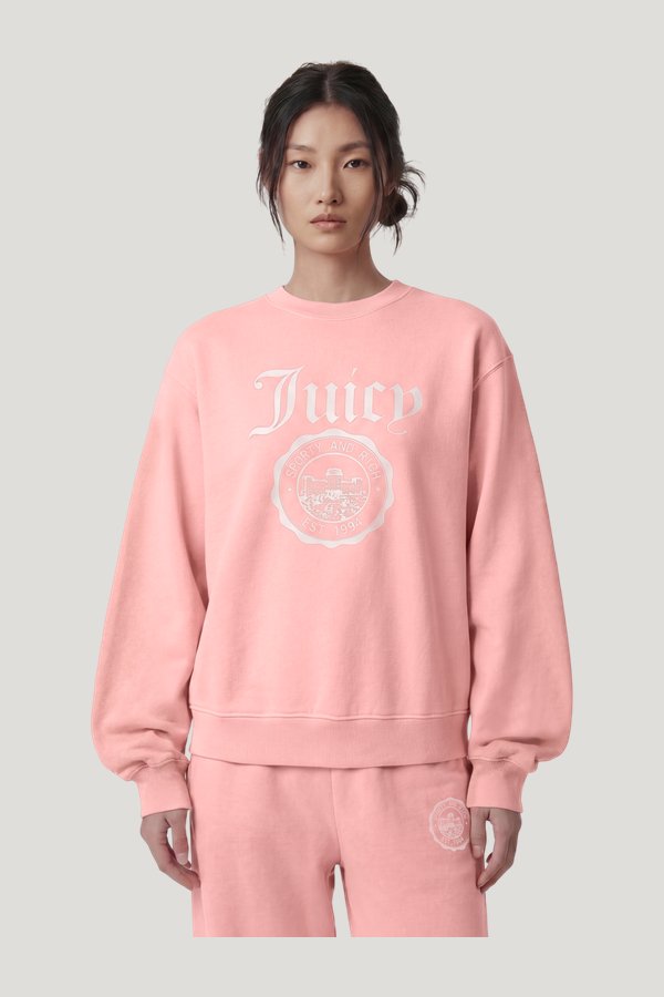 Juicy Emblem Crewneck — model side