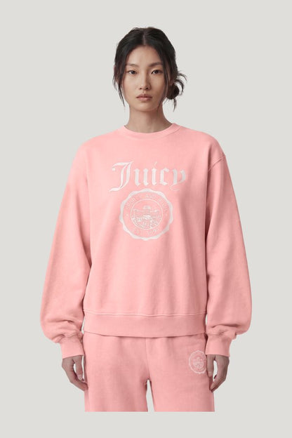 Juicy Emblem Crewneck — model side