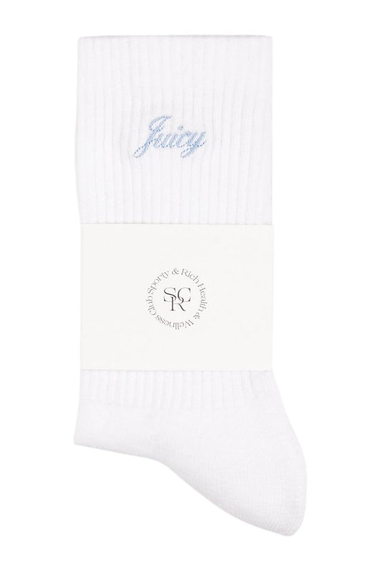 Juicy Script Sock - White/Sky — packshot