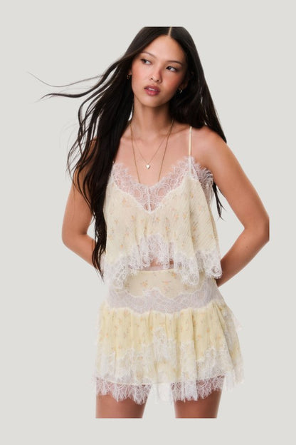 Kellison Cotton-Silk Mini Skirt — model front