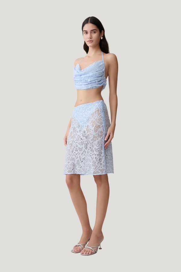 Kiara Pearl Beaded Cowl Crop Top — carry 3
