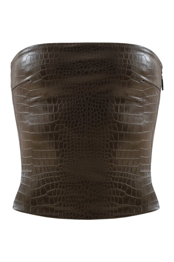 Killa bandeau in Brown Croc — packshot