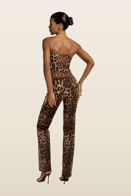 Killa pants in Leopard — model back