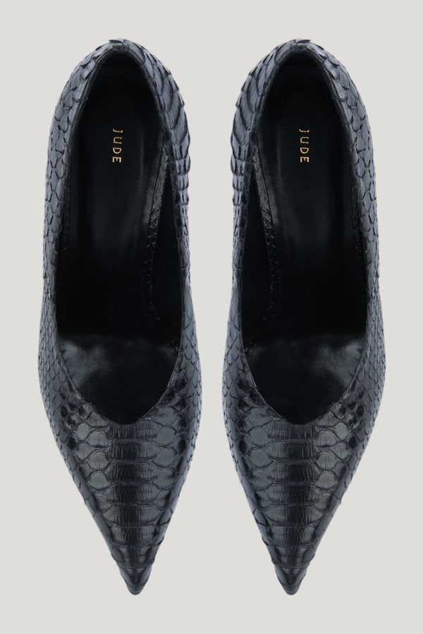 Kiss Pump Black Python Leather — extra