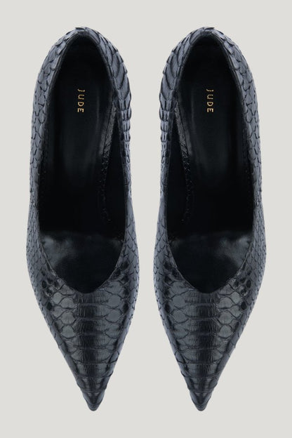 Kiss Pump Black Python Leather — extra