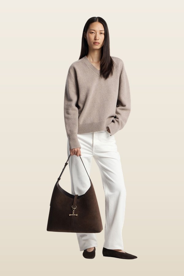 Kite Hobo Maxi - Chocolate Suede — model back
