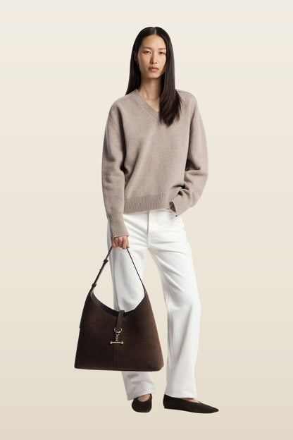 Kite Hobo Maxi - Chocolate Suede — model back