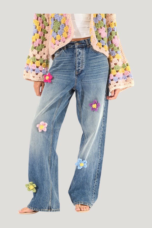 Knit Flower Jeans — carry 3