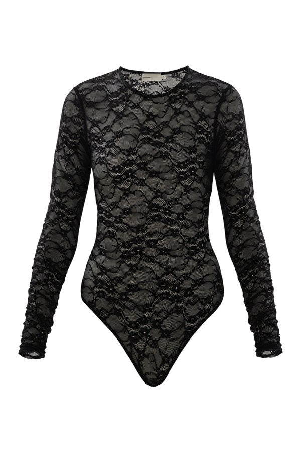 Lace Skin bodysuit in Onyx — packshot