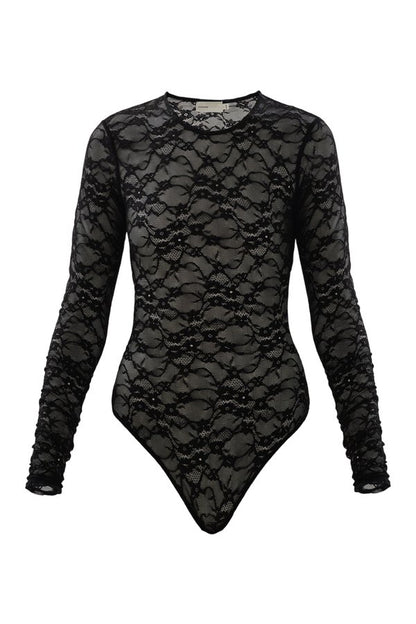 Lace Skin bodysuit in Onyx — packshot