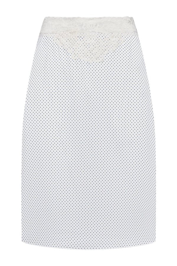 Laura Silk Midi Skirt - French Pearl — packshot