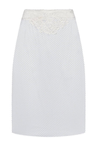 Laura Silk Midi Skirt - French Pearl — packshot