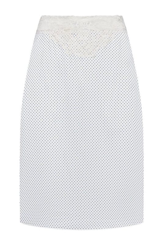 Laura Silk Midi Skirt - French Pearl — packshot