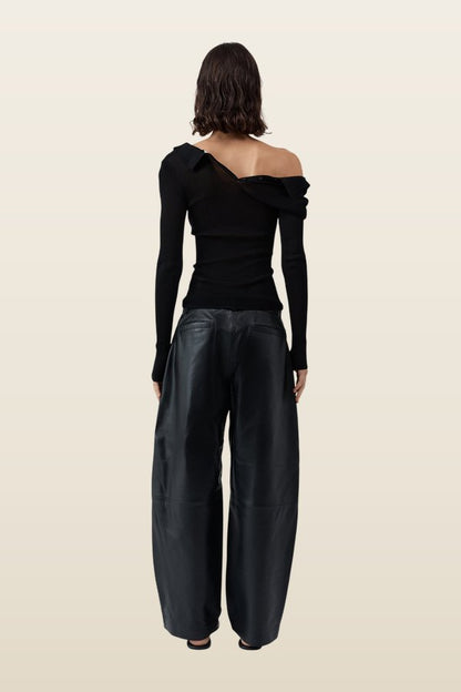 Leather Balloon Pants — model back
