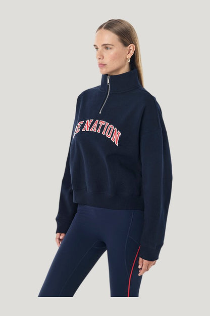 Legacy Quarter Zip Sweat — model side