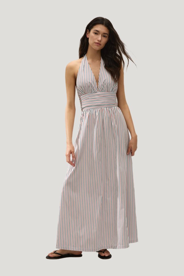 Lido Maxi Dress Venezia Stripe — model front