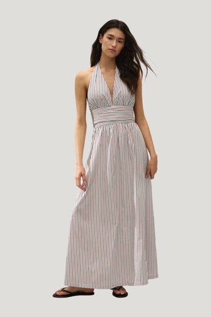 Lido Maxi Dress Venezia Stripe — model front