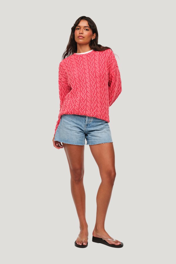 Lightweight Cable Sweater | Cayenne — carry 2