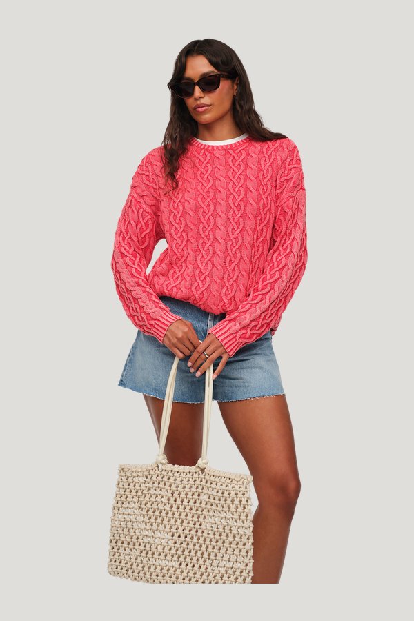 Lightweight Cable Sweater | Cayenne — carry 3