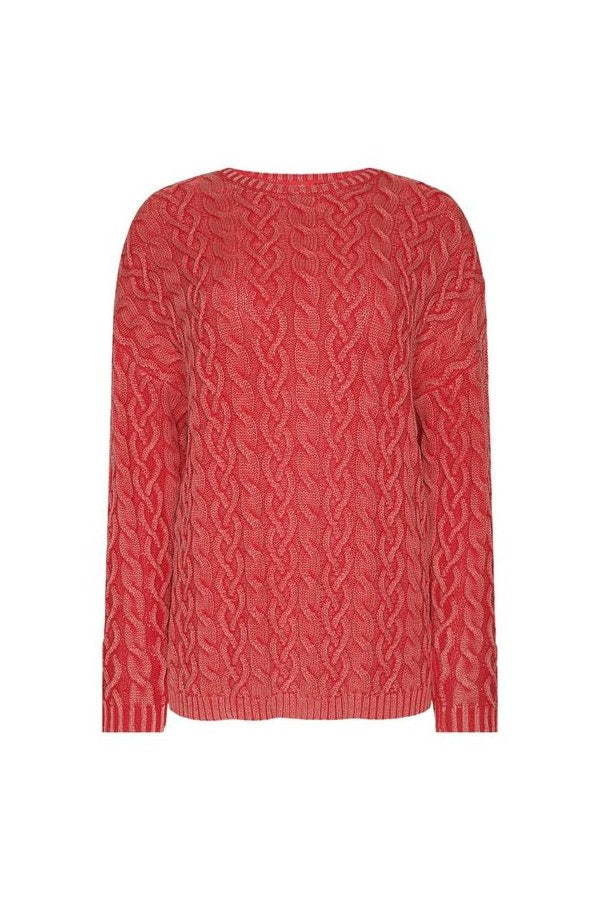 Lightweight Cable Sweater | Cayenne — packshot