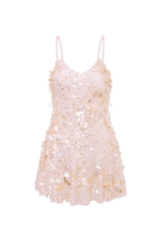 Liria Vanilla Blush Sequin Mini Dress — packshot