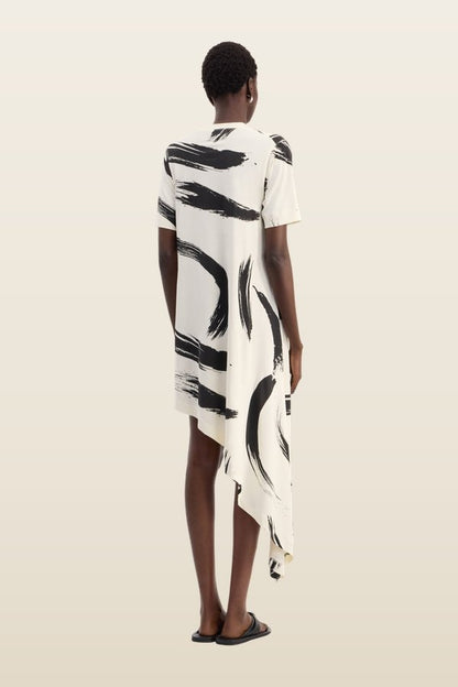 LIYA Asymmetrical Supima cotton dress — model back