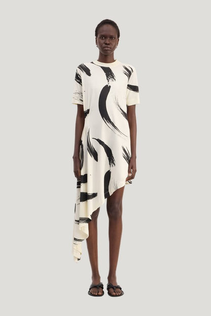 LIYA Asymmetrical Supima cotton dress — model front