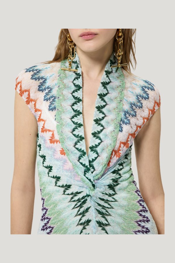 Long dress in zig zag lace — extra