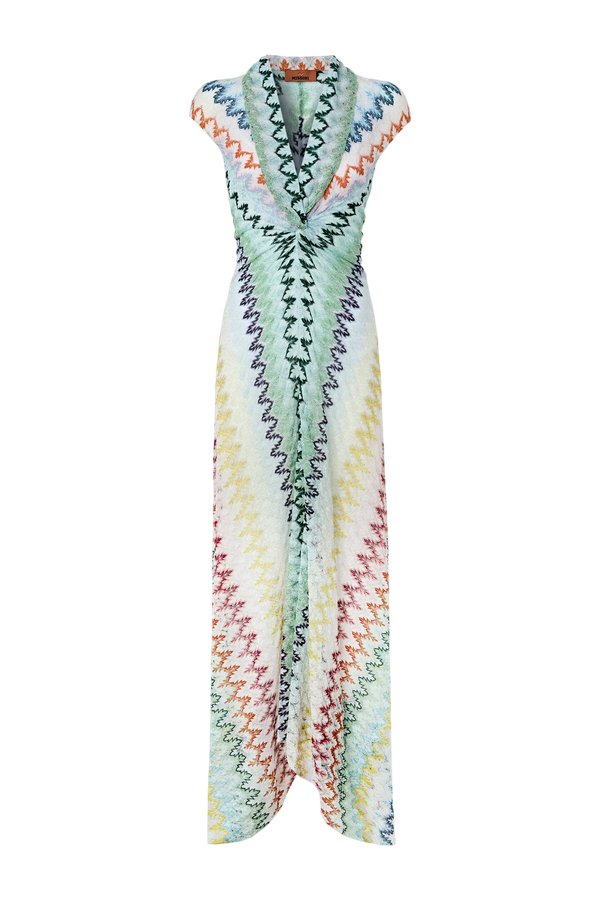Long dress in zig zag lace — packshot
