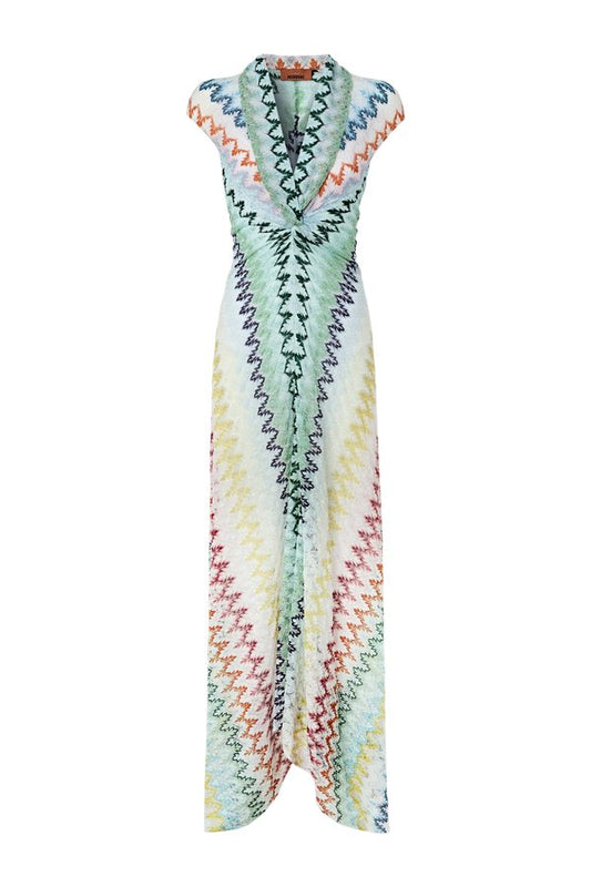 Long dress in zig zag lace — packshot